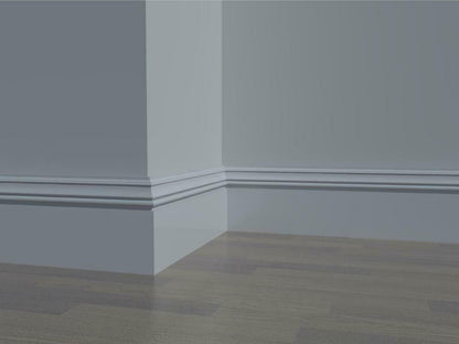 Bolection section skirting board detail