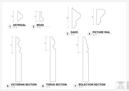 Moulding and skirting profile size reference