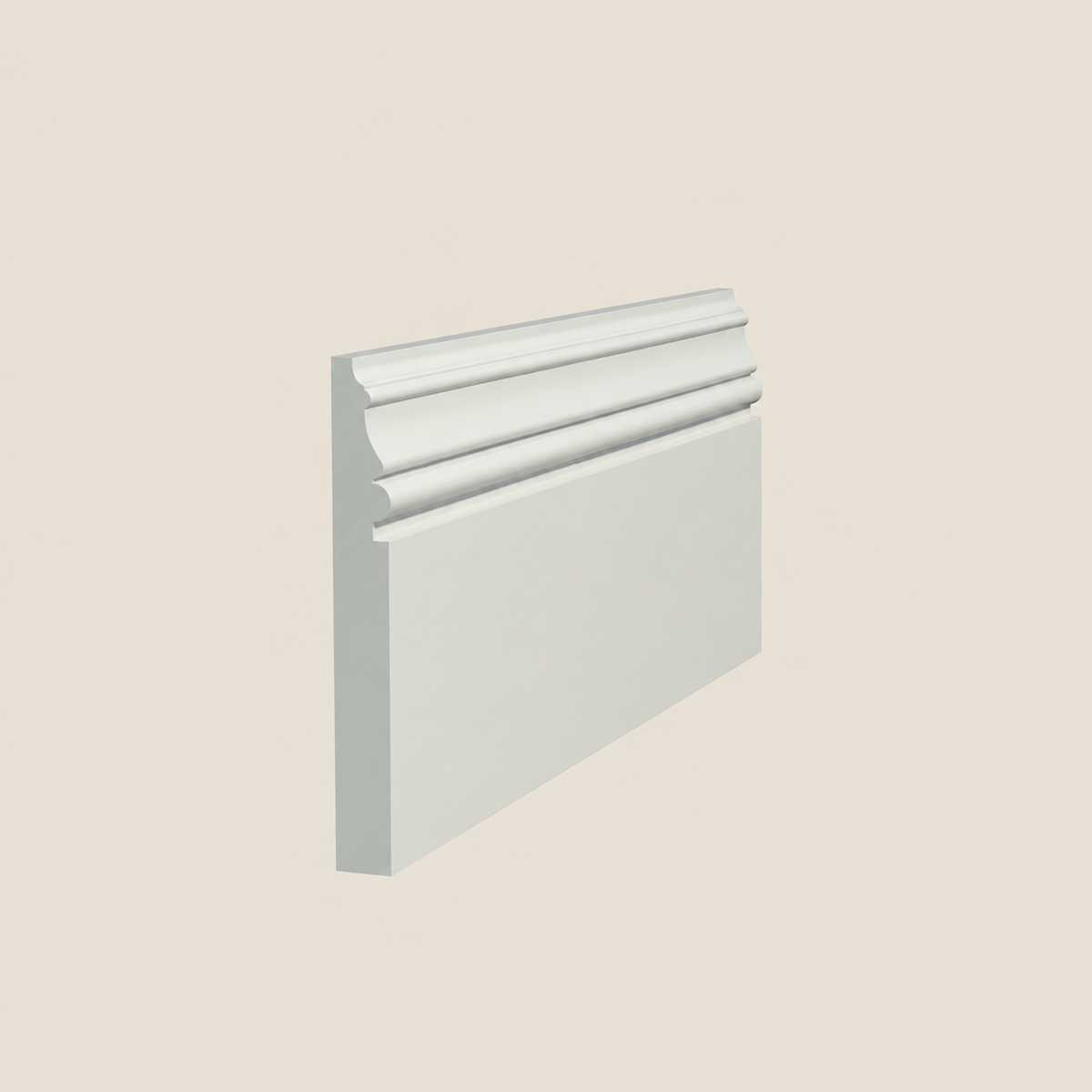 bolection section skirting board profile on a limestone background