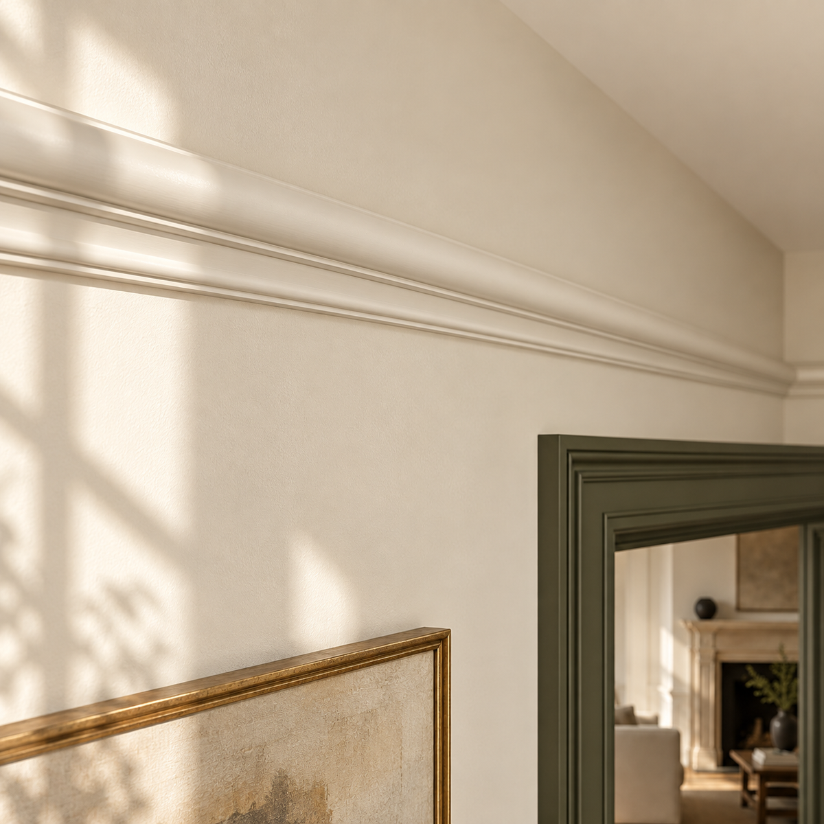 Interior visualisation of picture rail in the Limestone and Oak house