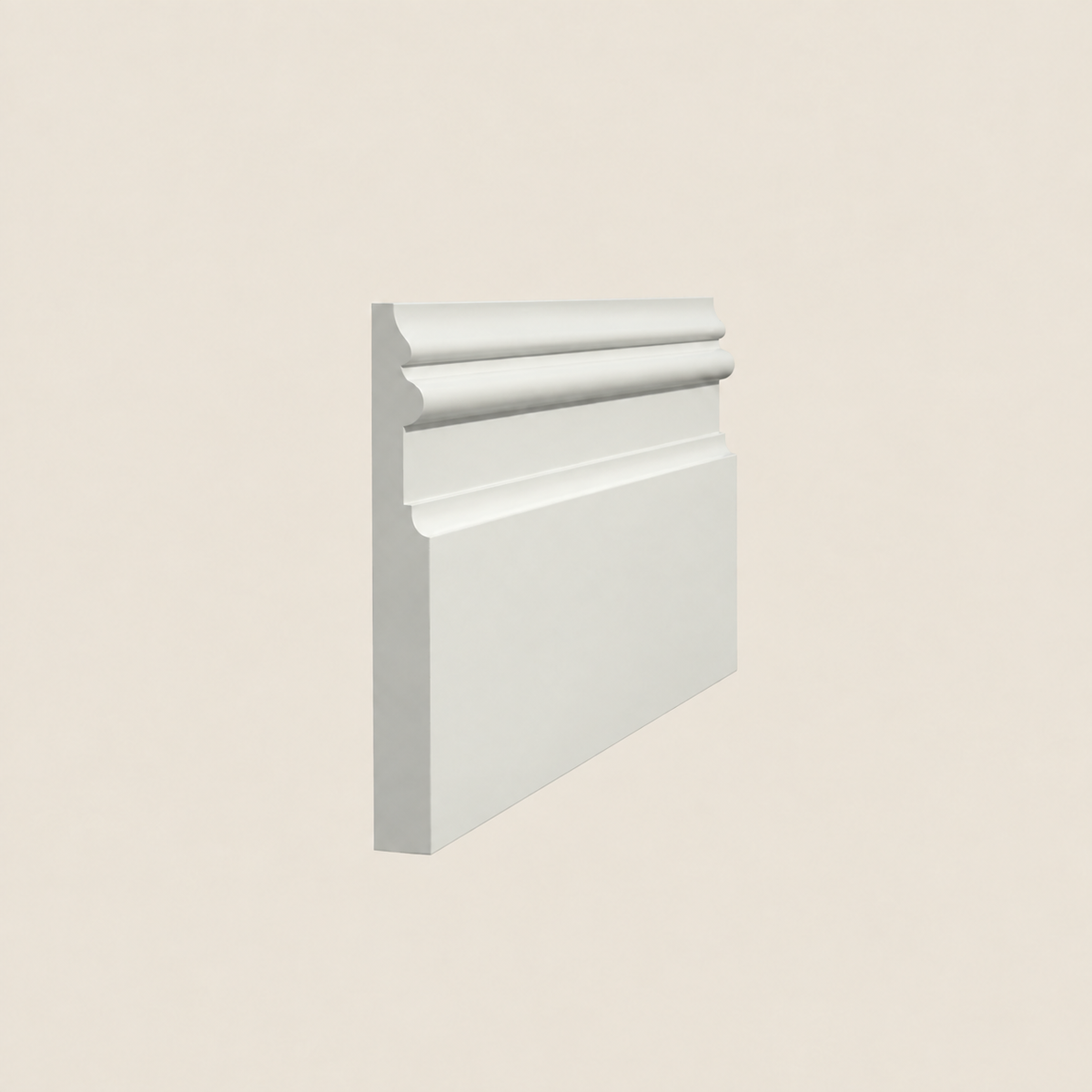tall victorian skirting board profile on a limestone background