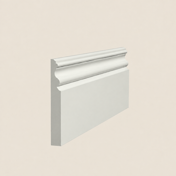 victorian skirting board profile on a limestone background