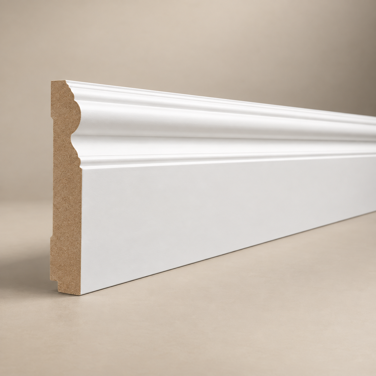 Victorian skirting board moisture-resistant MDF angled product view