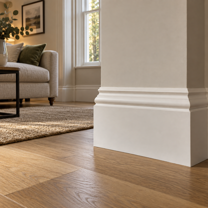Victorian skirting board installed in a modern-classic home interior